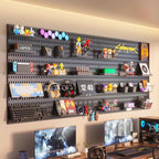 No-Drill Gaming Pegboard Wall Organizer