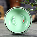 Hand-Painted Celadon Ceramic Teacup 80ml