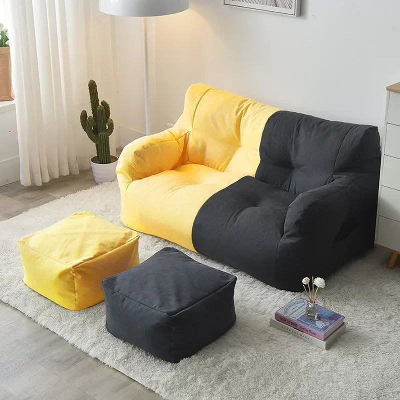 Double-Seat Washable Fabric Bean Bag Sofa