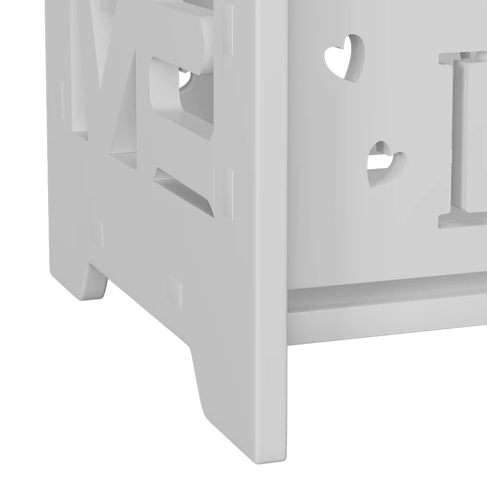 2-Tier PVC Side Table Nightstand