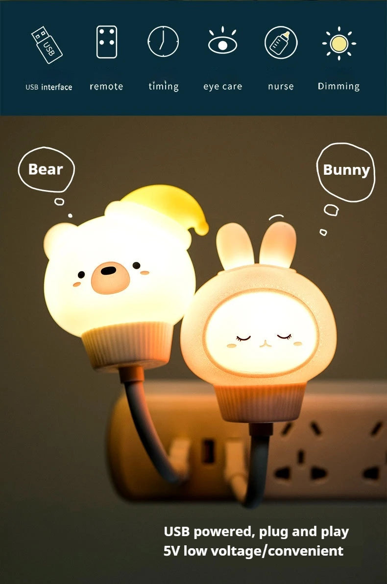 USB Cartoon Animal LED Night Light