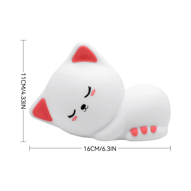 Touch-Dimming Sleepy Cat Night Light