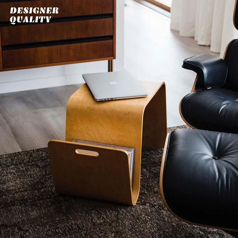 Modern Irregular Wood Side Coffee Table