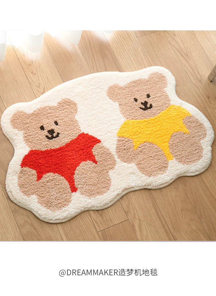 Cute Bear Imitation-Cashmere Floor Mat