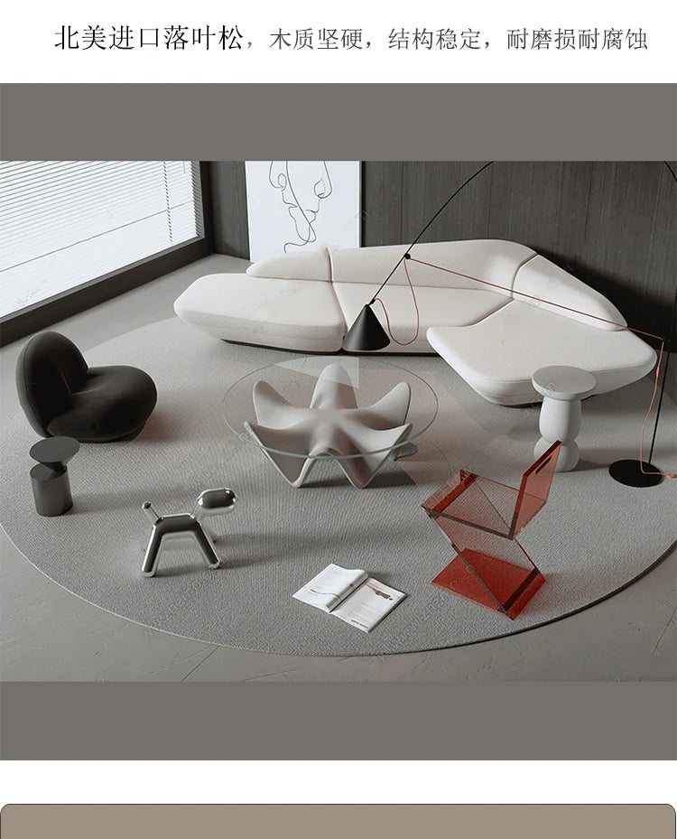 Modern Curved Lounge Sofa & Side Table Collection