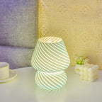 Glass Striped Mushroom Lamp