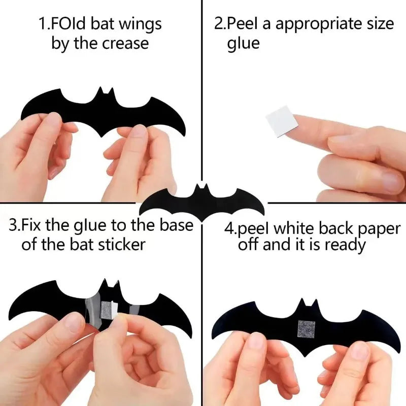 3D Halloween Bat Wall Decoration Set