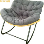 Oversized Cushioned Metal Rocking Chair