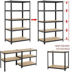 5-Tier Heavy-Duty Adjustable Storage Shelving
