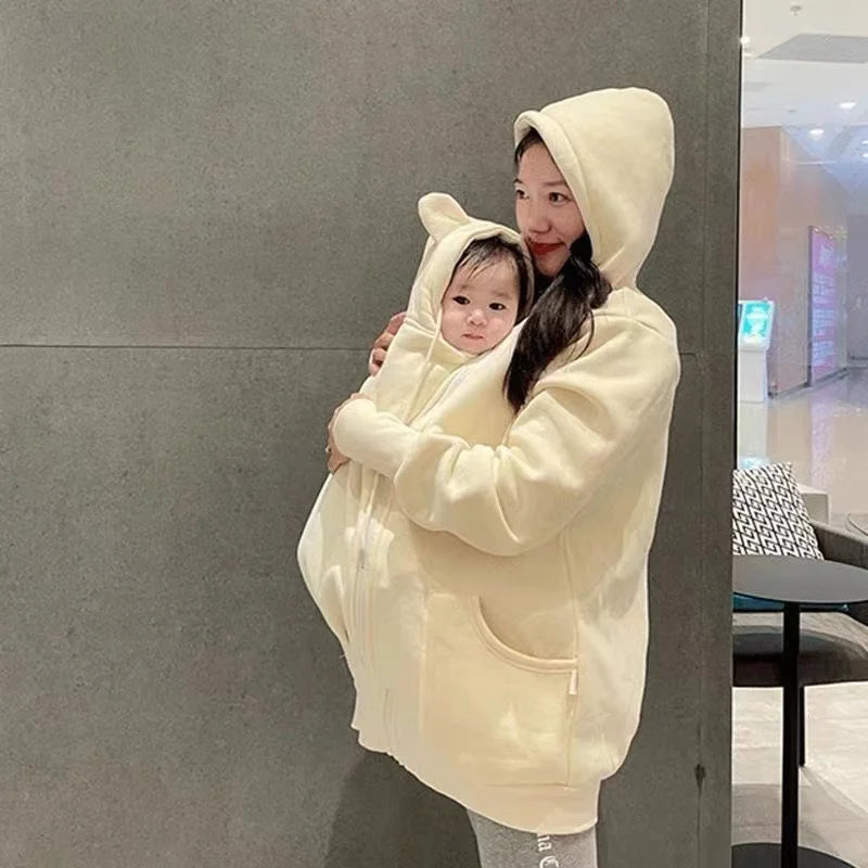 Winter Maternity Baby Carrier Hooded Coat