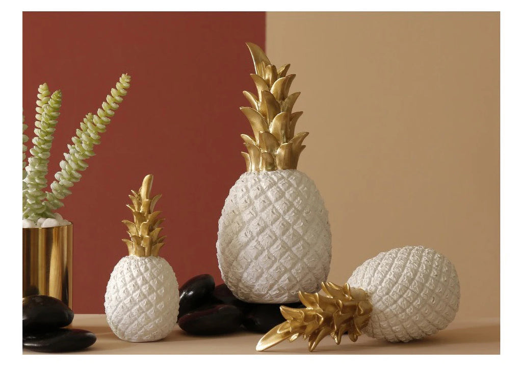Nordic Gold Pineapple Resin Sculpture