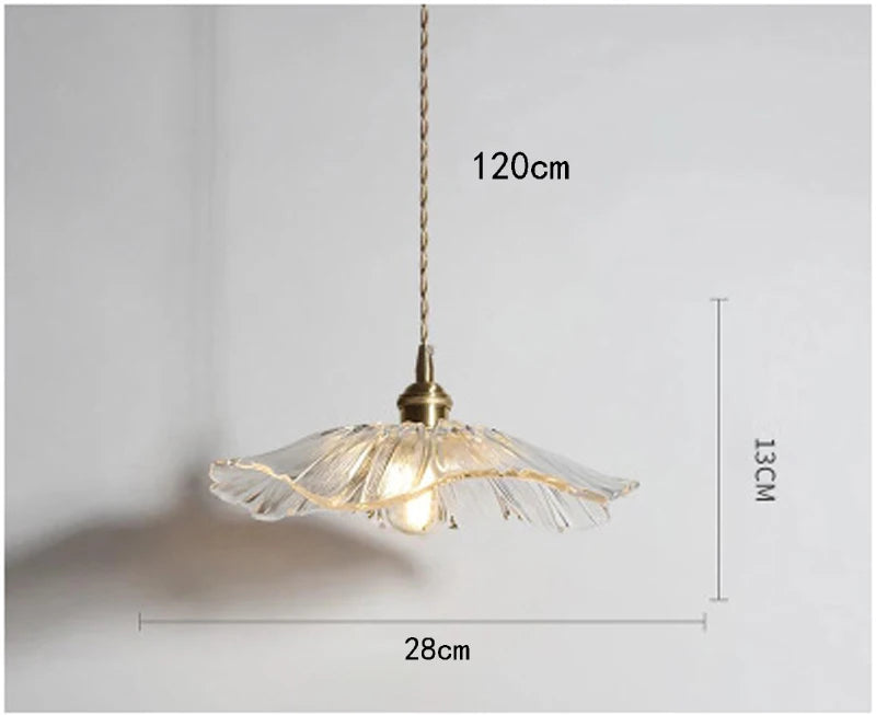 Vintage Flower Glass Pendant Light