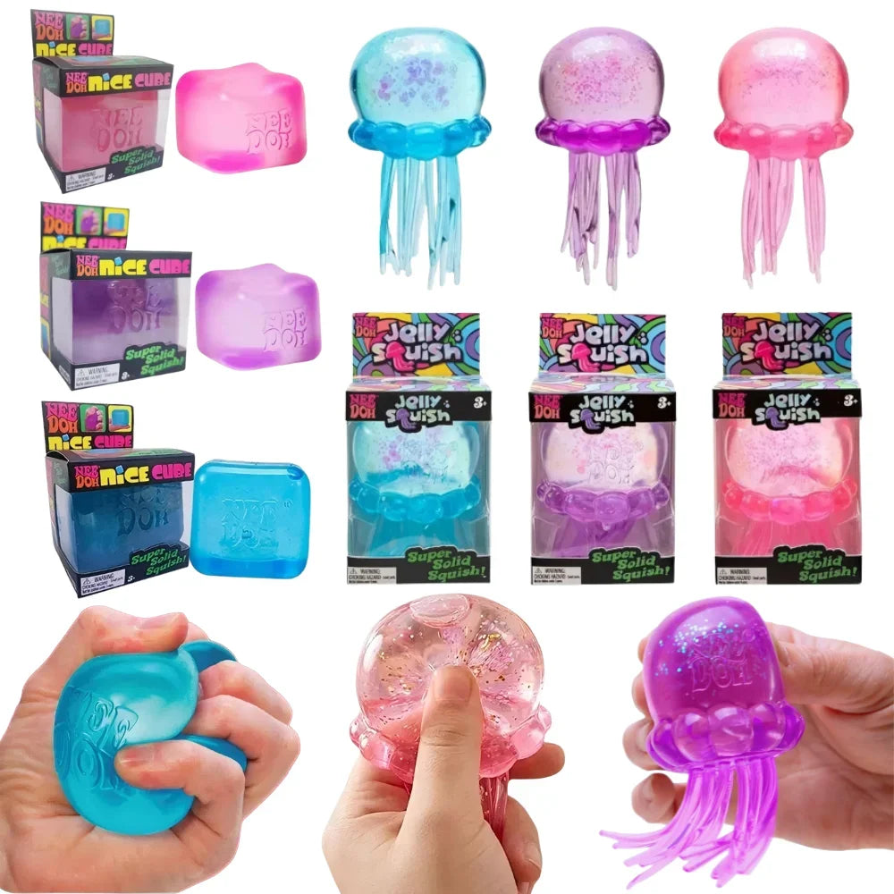 Jellyfish & Cube Squish Fidget Toy