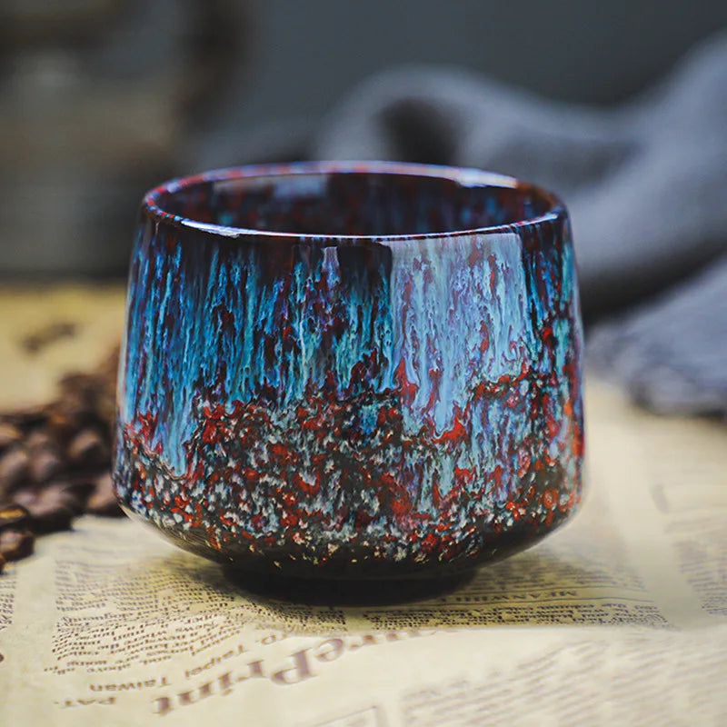 Colorful Reactive-Glaze Ceramic Coffee Cup