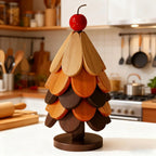 Foldable Christmas Tree Wooden Trivet Set