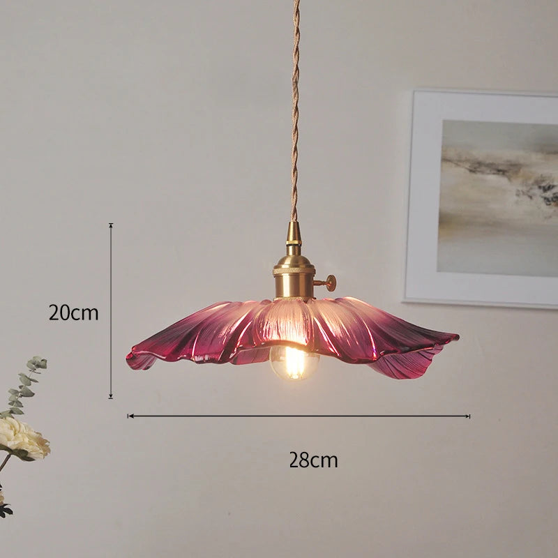 Vintage Flower Glass Pendant Light