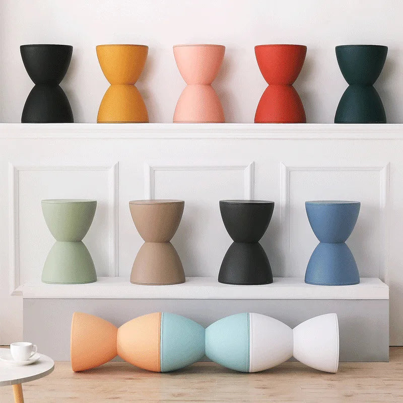 Modern Plastic Storage Ottoman Stool