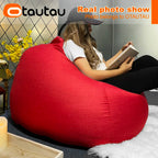 Filled 70 cm Cotton-Linen Bean Bag Chair
