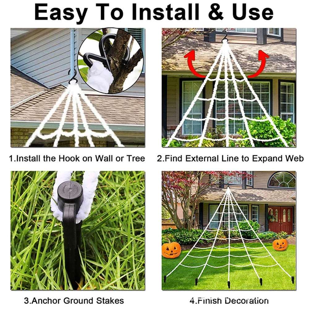 5m Plush Halloween Spider Web Decoration
