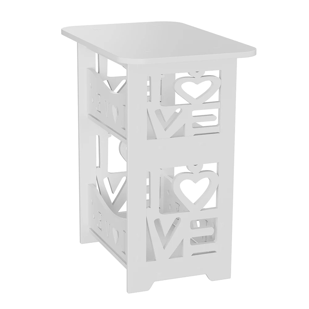 2-Tier PVC Side Table Nightstand