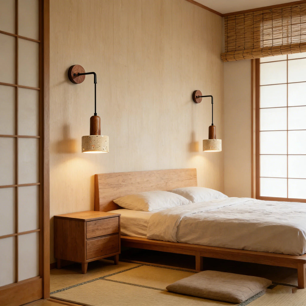 Yellow Travertine Stone Wall Lamp