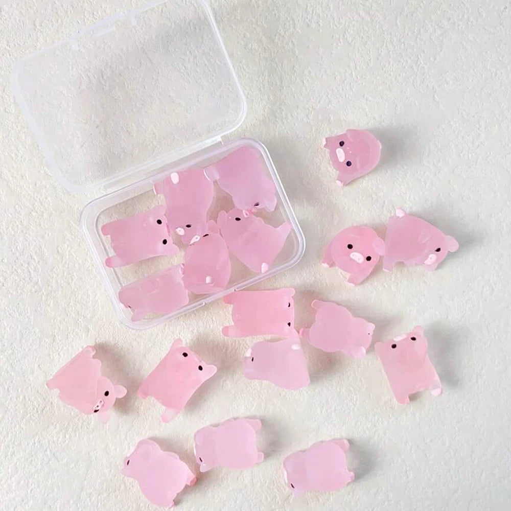 Glow-in-the-Dark Mini Pig Figurines