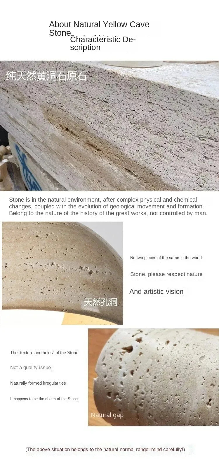 Yellow Travertine Stone Wall Lamp