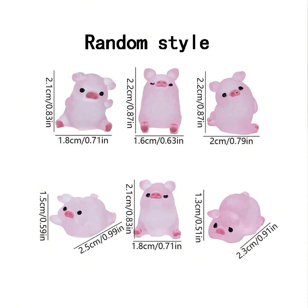Glow-in-the-Dark Mini Pig Figurines