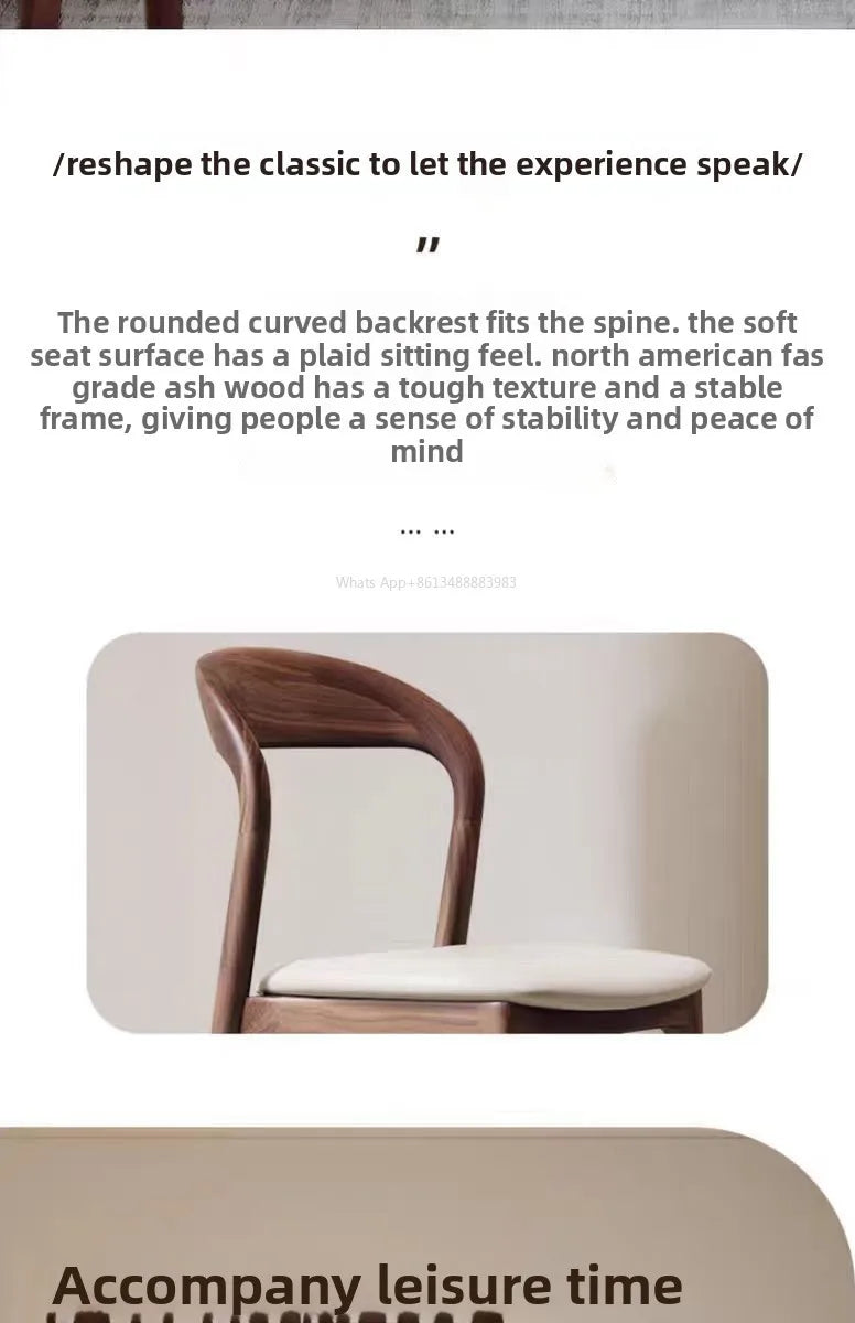 Solid Wood Leather Dining Chair