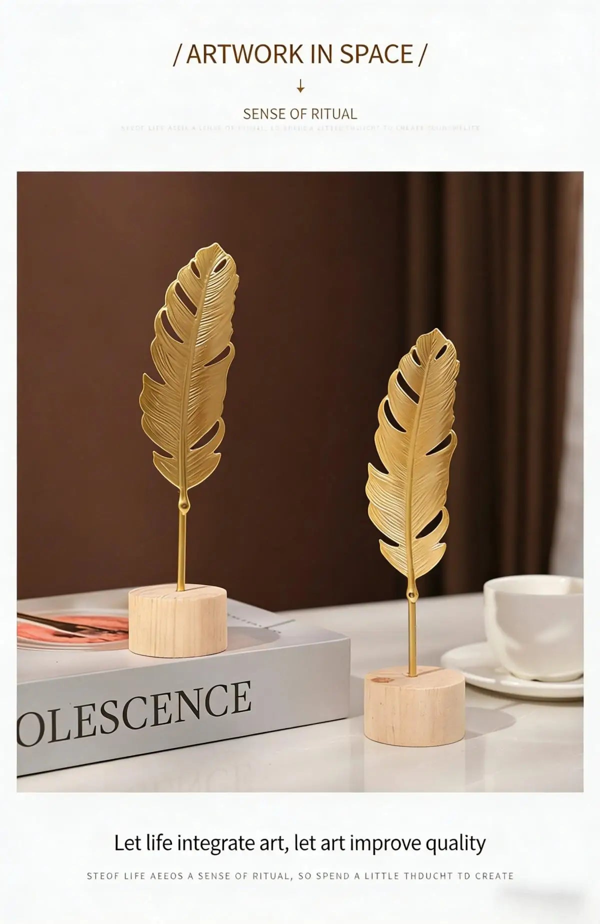 Gold Iron Ginkgo Leaf Ornament