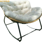 Oversized Cushioned Metal Rocking Chair