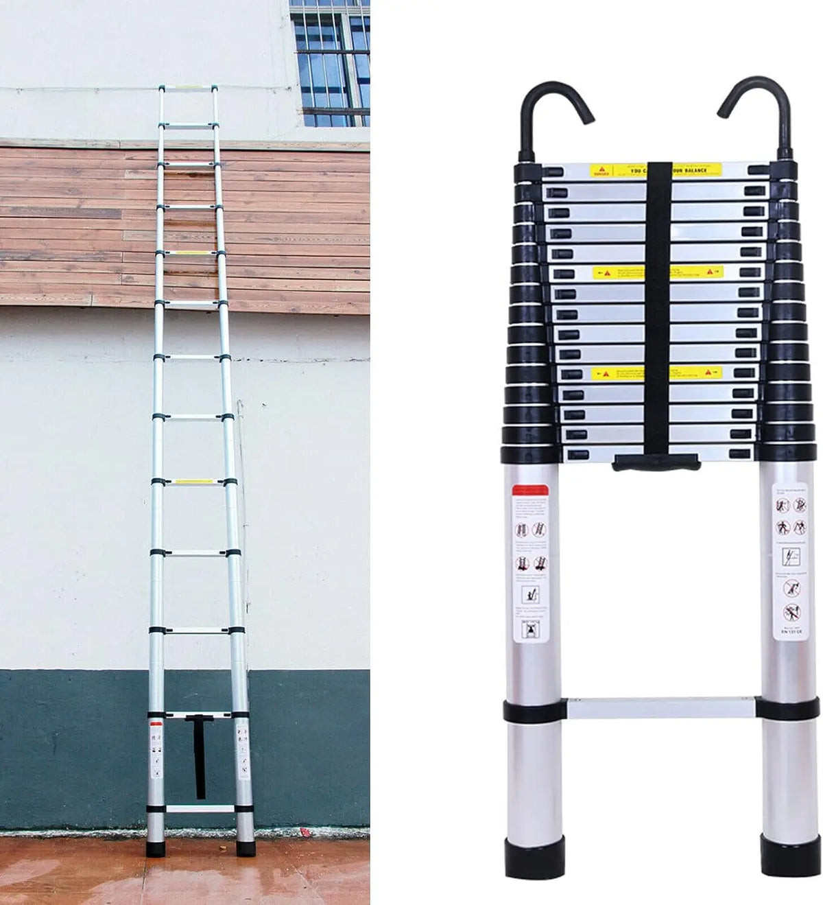 DayPlus 6.2m Telescopic Ladder with Detachable Hooks