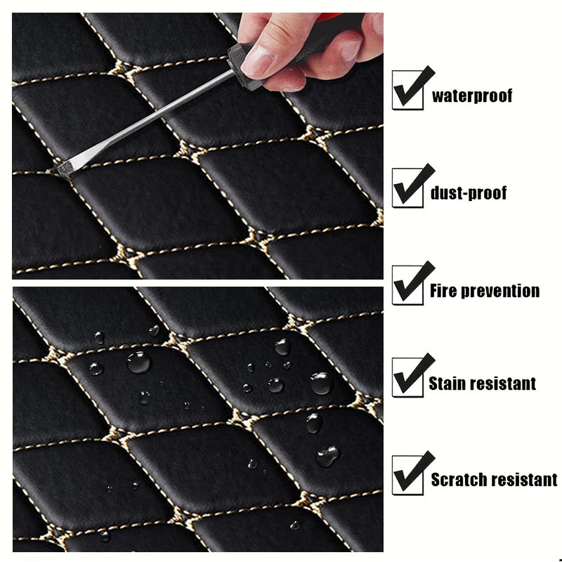 5-Piece Waterproof PU Leather Car Floor Mat Set