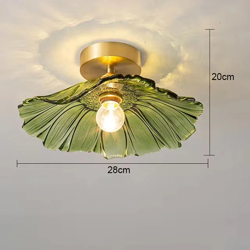 Vintage Flower Glass Pendant Light