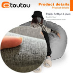 Filled 70 cm Cotton-Linen Bean Bag Chair
