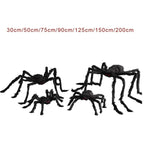 Giant Black Plush Halloween Spider Decoration