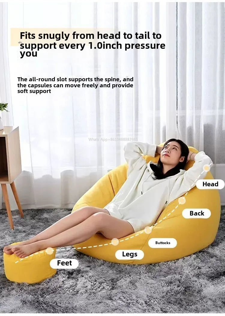 Linen Single Bean Bag Chair with Liner