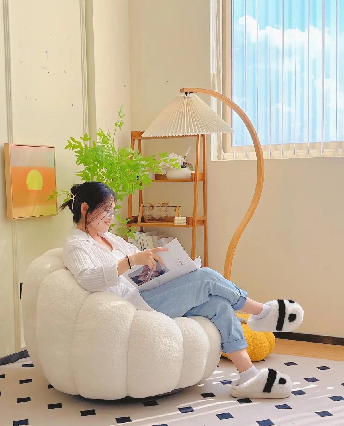 Removable Flannel Single Bean Bag Chair
