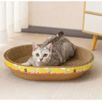 Oval Corrugated Cardboard Cat Scratcher Bed