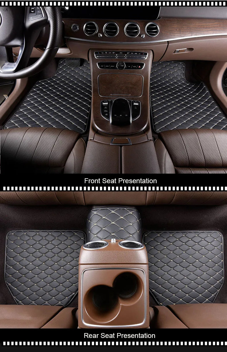 5-Piece Waterproof PU Leather Car Floor Mat Set