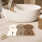 Tricolor Puppy Quick-Dry Bathroom Mat