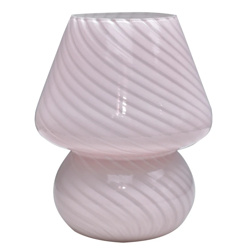 Glass Striped Mushroom Lamp