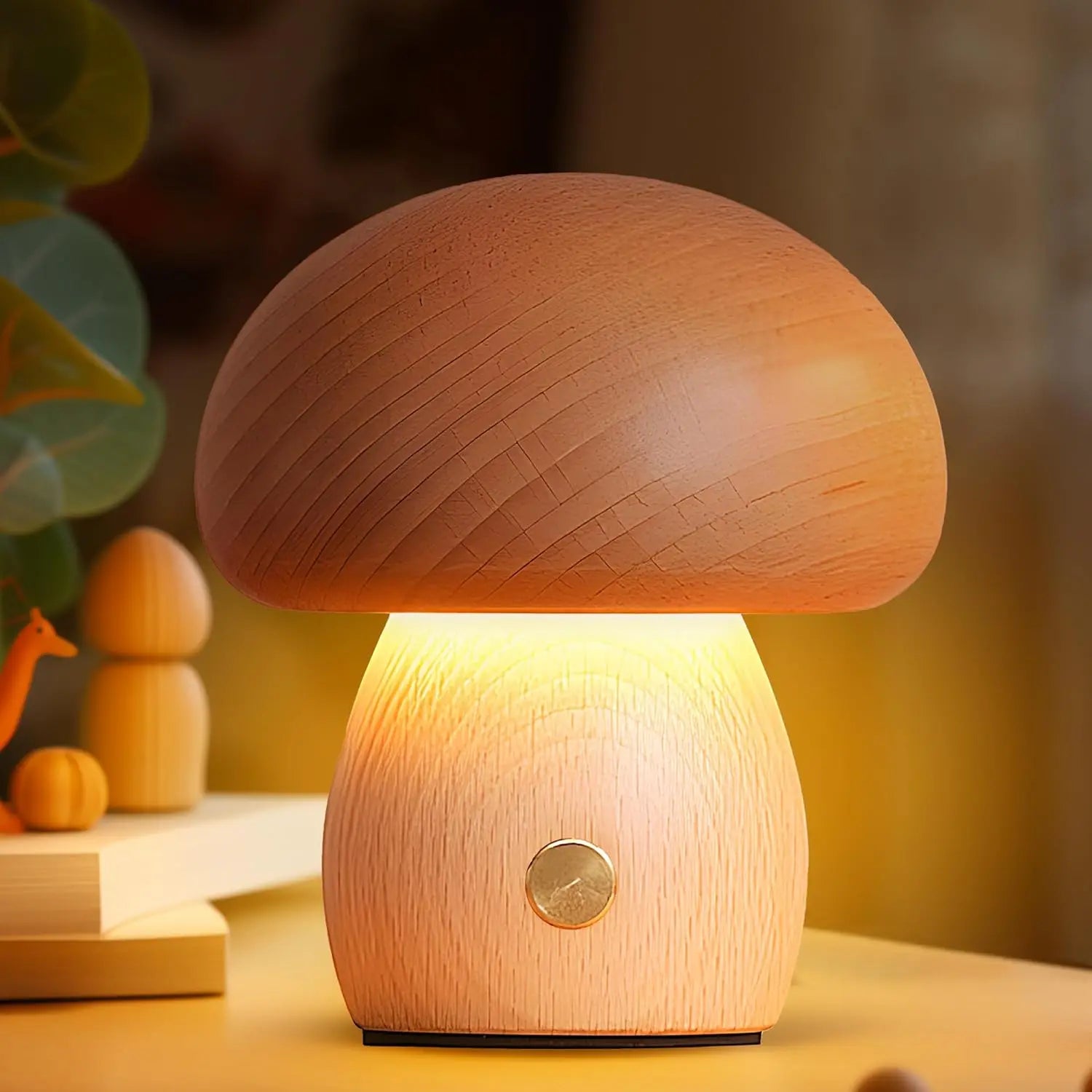 Wooden Mushroom Night Light
