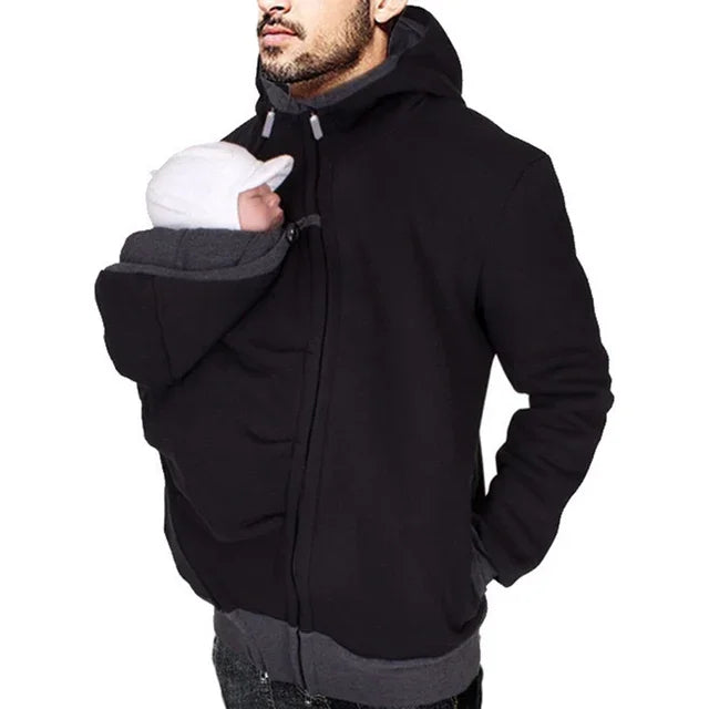 Men's Kangaroo Baby Carrier Zip Hoodie