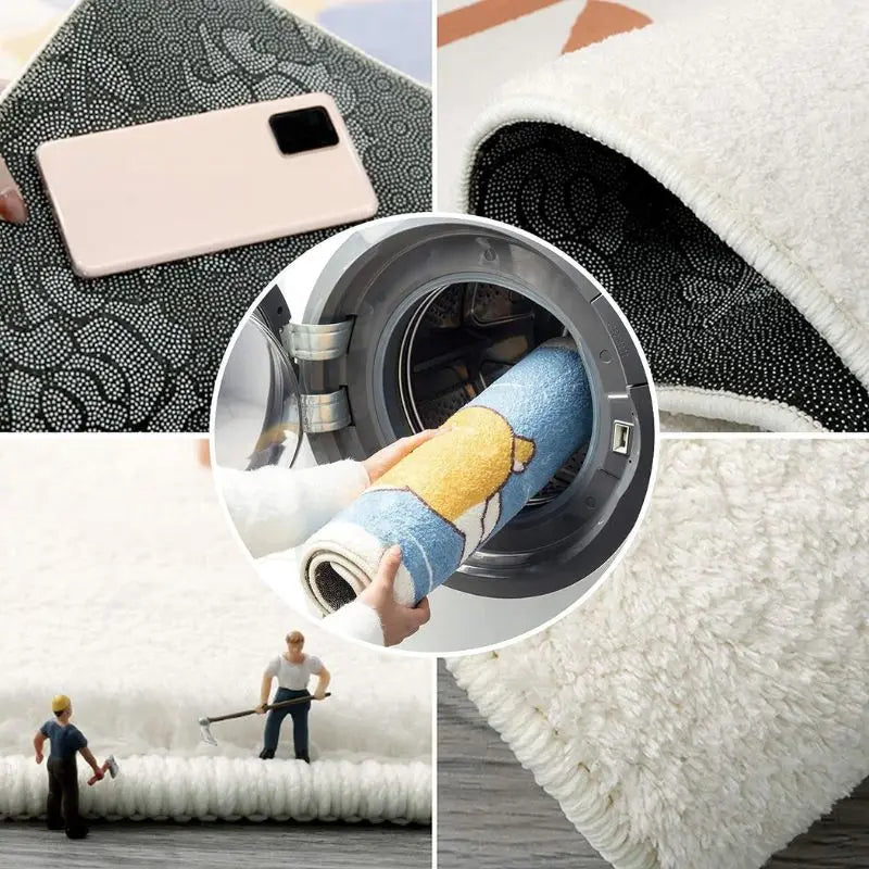 VIKAMA Cute Cartoon Plush Floor Rug