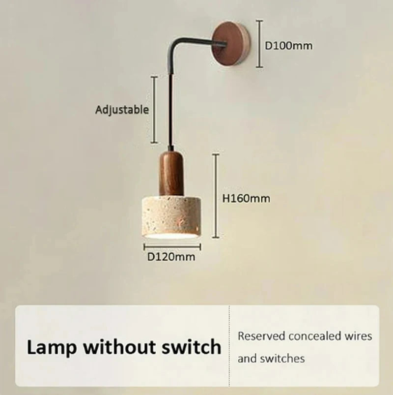 Yellow Travertine Stone Wall Lamp