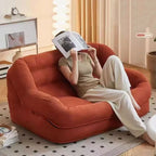 Double Corduroy Lounge Sofa with Footstools