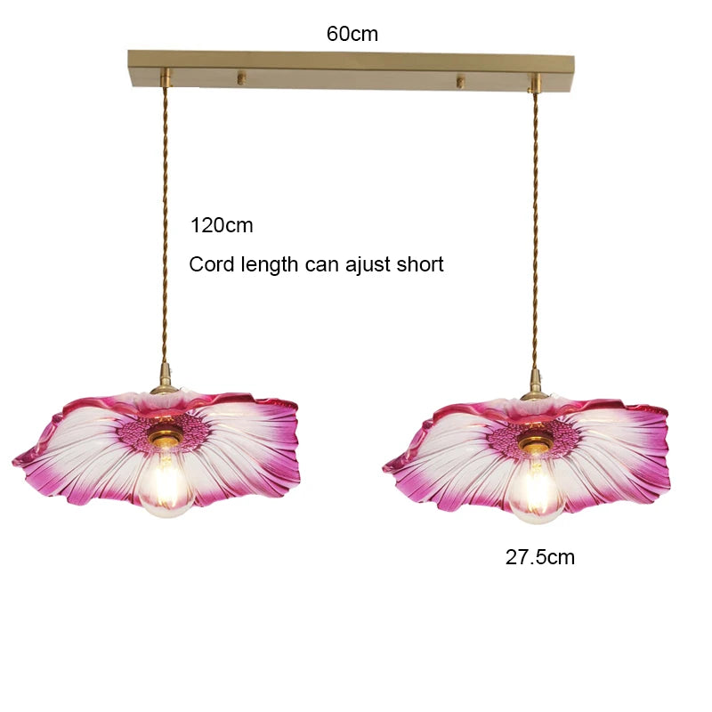 Vintage Flower Glass Pendant Light