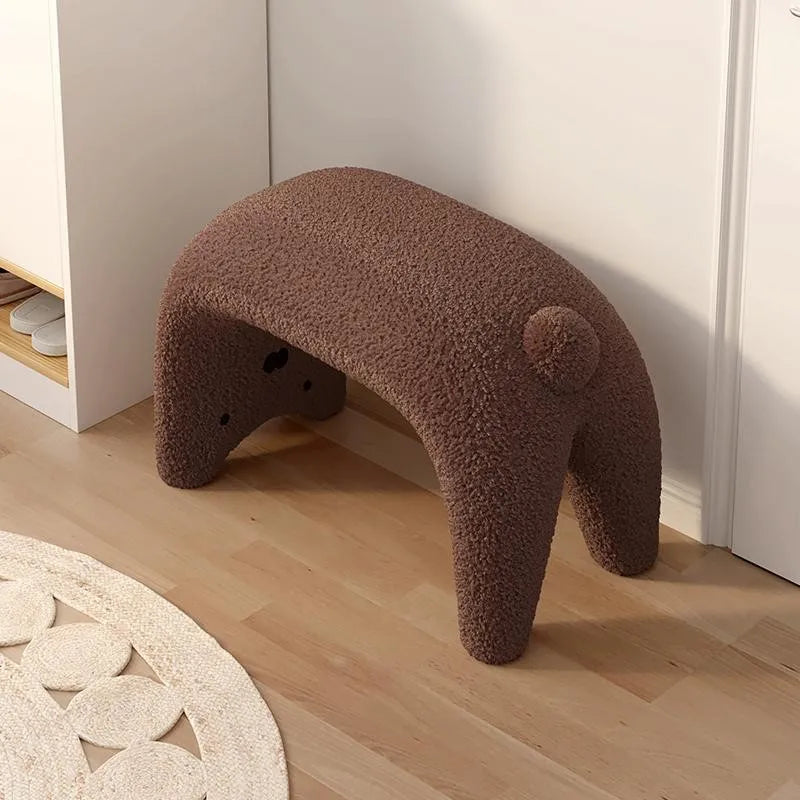 Cute Animal Plush Ottoman Stool