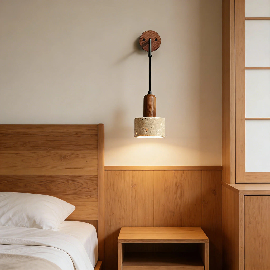 Yellow Travertine Stone Wall Lamp